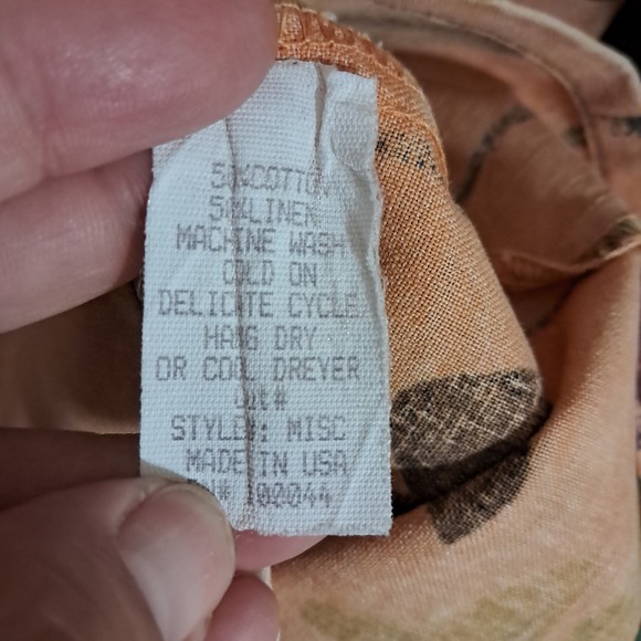 Produce Company Women‎ Linen Blend Brown Abstract Art Button Up Shirt USA M - Picture 9 of 11